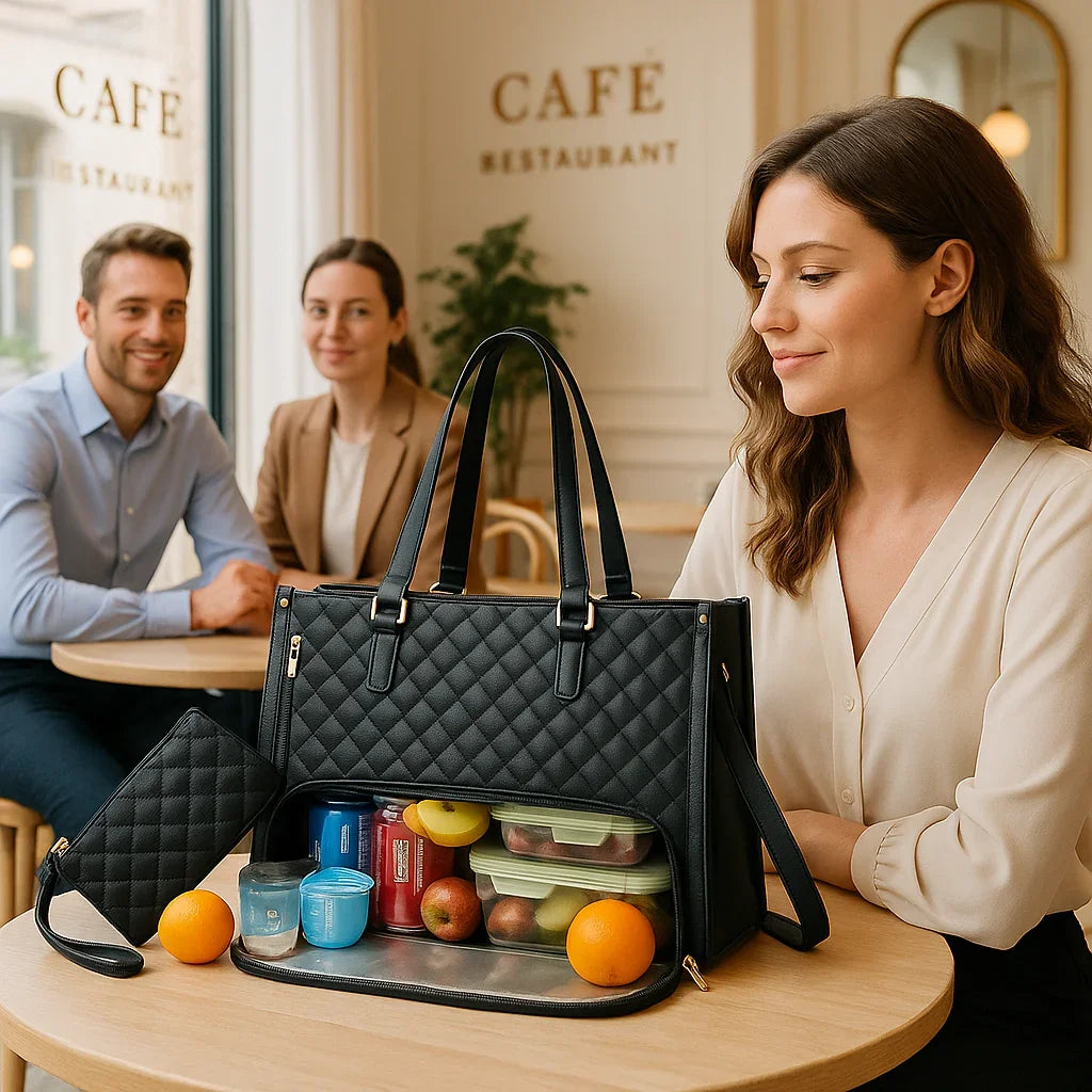 Sac a main femme noir Gourmet Nomade™ chic et fonctionnel de rangementchic.com