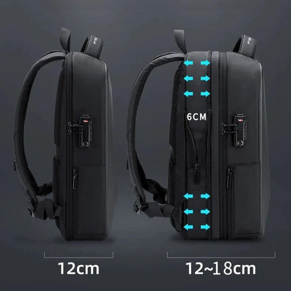 Détail des fermetures éclair dissimulées et du cadenas TSA du sac-a-dos-antivol-nomad-shield sur fond neutre.