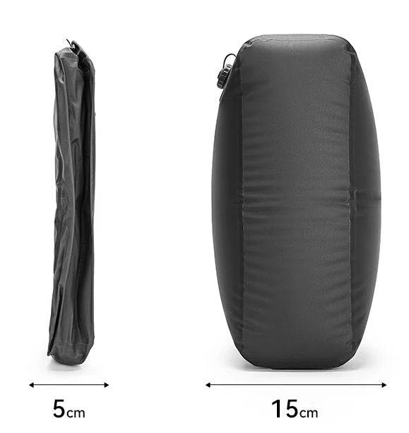 Comparaison epaisseur avant et apres compression du sac ReeYee 20L