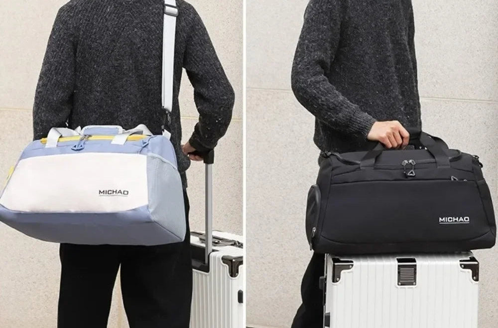 Découvrez le sac de sport femme avec compartiment étanche pour vêtements humides, idéal pour les femmes actives cherchant un sac de sport femme polyvalent pour yoga et piscine, ce sac de sport femme imperméable en polyester Oxford résistant aux intempéries offre une organisation intelligente avec séparation sèche et humide pour éviter les odeurs désagréables, parfait comme sac de sport femme grande capacité 50x27x23 cm pour week-end improvisé ou entraînement quotidien, disponible en coloris tendance comme s