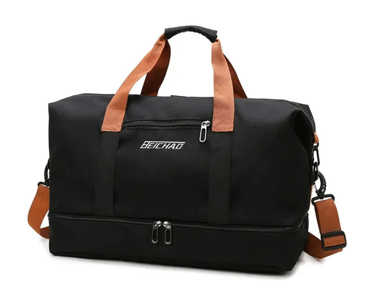 Découvrez le sac de sport femme Movella™, l'accessoire indispensable pour les femmes actives à la recherche d'un sac de sport femme imperméable en tissu Oxford résistant aux intempéries, un sac de sport femme avec compartiment séparé pour chaussures et linge humide pour une organisation hygiénique, un sac de sport femme polyvalent adaptable du bureau à la salle de sport avec capacité généreuse de 20-35L pour 3-5 jours d'affaires, un sac de sport femme élégant disponible en 7 couleurs tendance comme vert kak