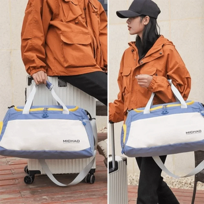 Découvrez le sac de sport femme avec compartiment étanche pour vêtements humides, idéal pour les femmes actives cherchant un sac de sport femme polyvalent pour yoga et piscine, ce sac de sport femme imperméable en polyester Oxford résistant aux intempéries offre une organisation intelligente avec séparation sèche et humide pour éviter les odeurs désagréables, parfait comme sac de sport femme grande capacité 50x27x23 cm pour week-end improvisé ou entraînement quotidien, disponible en coloris tendance comme s