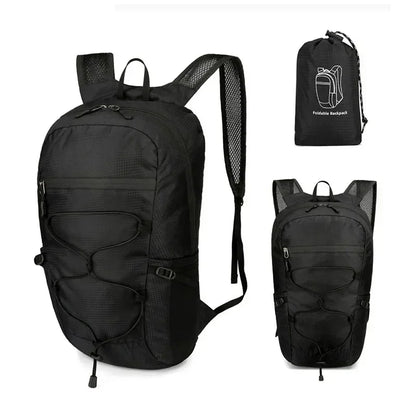 Découvrez le sac de sport AeroFold™, l'accessoire indispensable pour voyageurs et sportifs à la recherche d'un sac de sport pliable ultraléger de 450g pour confort optimal sans encombrement, un sac de sport imperméable en tissu nylon haute densité traité DWR résistant aux intempéries et humidité, un sac de sport polyvalent capacité 20L adaptable de la salle de sport aux randonnées week-end ou déplacements quotidiens, un sac de sport ergonomique avec bretelles ajustables réduisant pression et structure respi