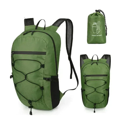 Découvrez le sac de sport AeroFold™, l'accessoire indispensable pour voyageurs et sportifs à la recherche d'un sac de sport pliable ultraléger de 450g pour confort optimal sans encombrement, un sac de sport imperméable en tissu nylon haute densité traité DWR résistant aux intempéries et humidité, un sac de sport polyvalent capacité 20L adaptable de la salle de sport aux randonnées week-end ou déplacements quotidiens, un sac de sport ergonomique avec bretelles ajustables réduisant pression et structure respi