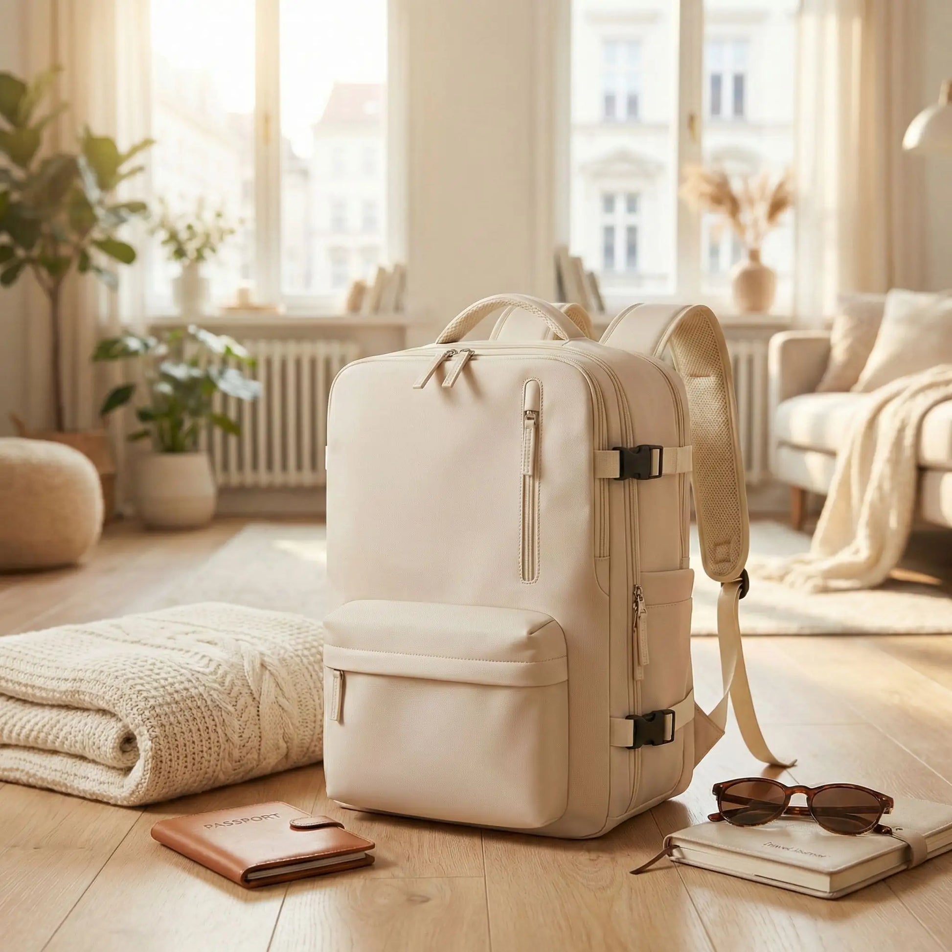 Sac de voyage à dos be avec grande ouverture et compartiments organisés, sac à dos de voyage extensible pour avionge, inspiration voyage