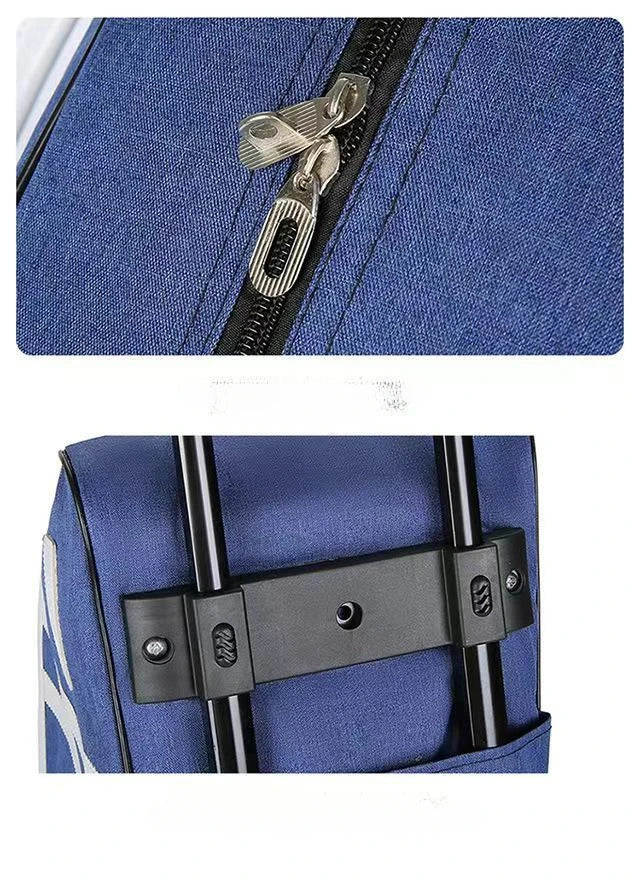 Sac de voyage à roulettes polyvalent pour homme et femme, sac de voyage grande capacité avec fermeture éclair solide, sac de voyage cabine à roulettes léger et maniable, parfait pour voyage longue durée, week-end, avion et usage quotidien.