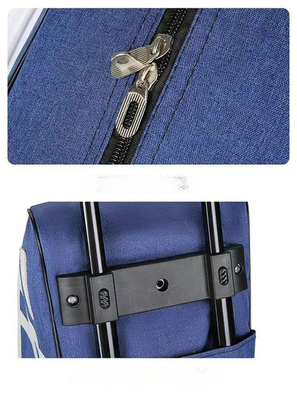 Sac de voyage à roulettes polyvalent pour homme et femme, sac de voyage grande capacité avec fermeture éclair solide, sac de voyage cabine à roulettes léger et maniable, parfait pour voyage longue durée, week-end, avion et usage quotidien.