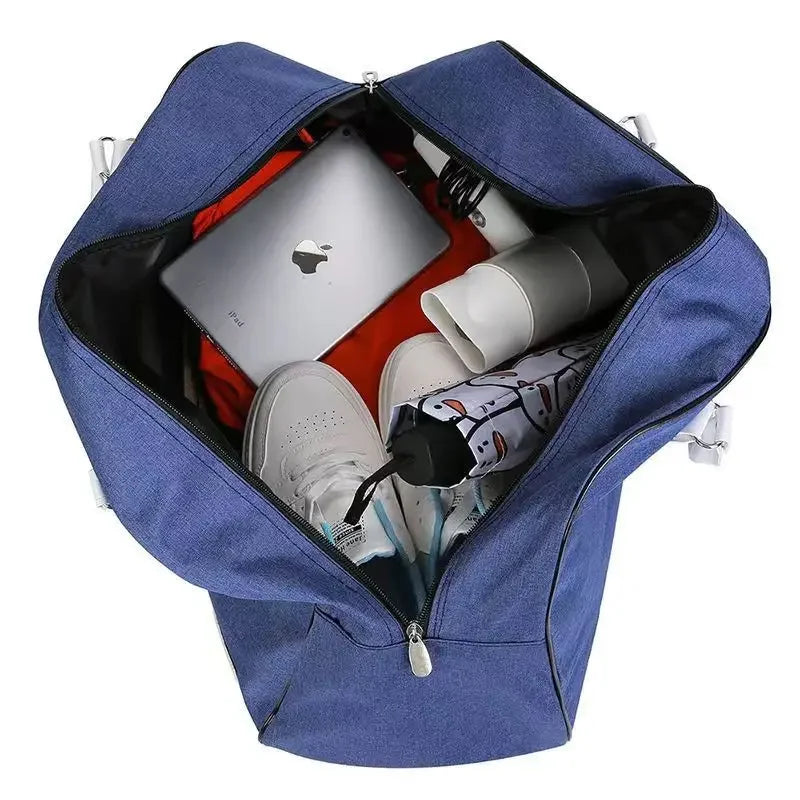 Sac de voyage à roulettes grande capacité en tissu Oxford et nylon résistant, sac de voyage cabine à roulettes idéal pour avion, sac de voyage homme femme pratique et élégant, bagage souple facile à tirer pour voyages, déplacements professionnels et week-ends.