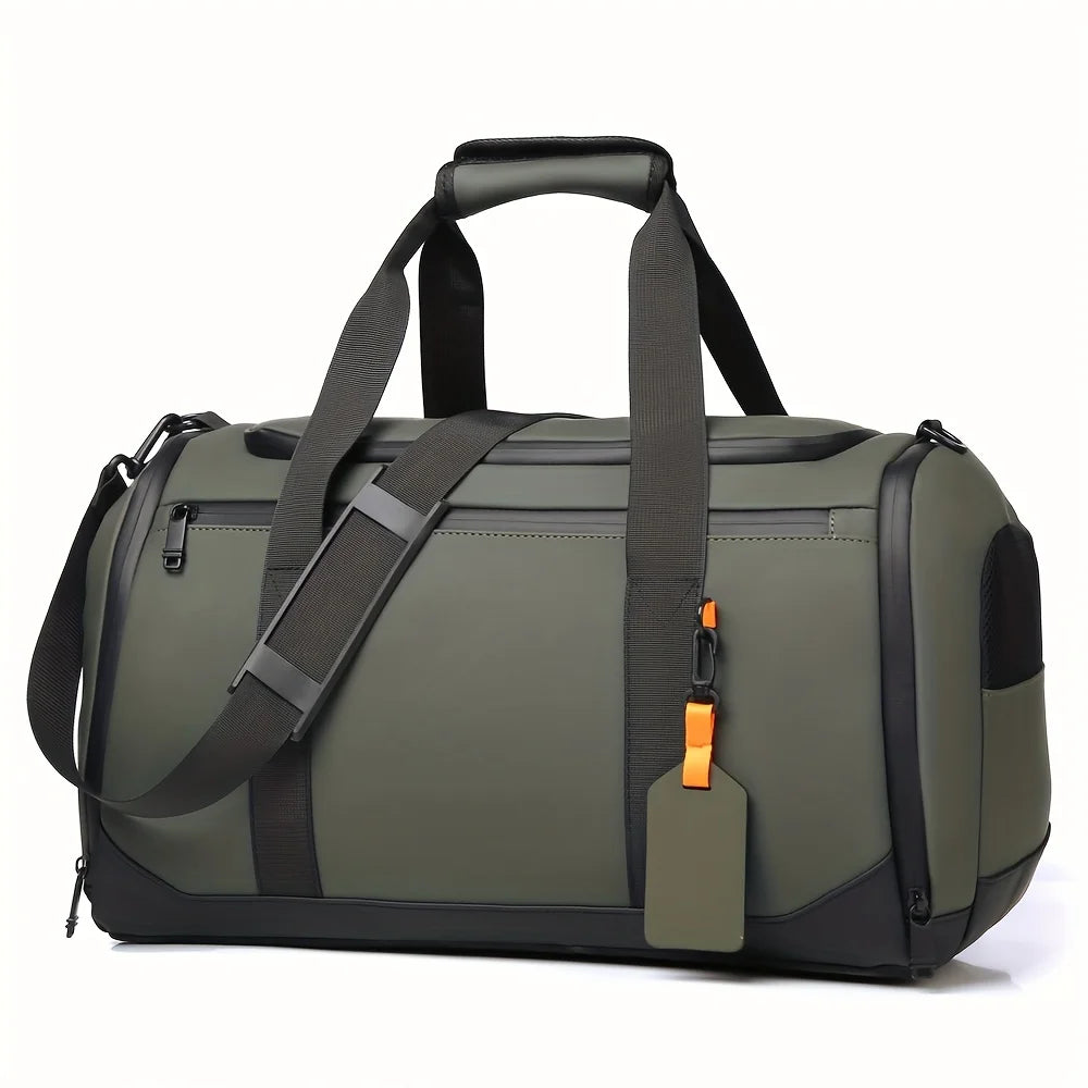 Sac de voyage grande capacité compatible bagage cabine, sac de voyage bagage à main idéal pour avion, sport et week-end, avec compartiment chaussures séparé, rangements intelligents multi-compartiments, sangle trolley pour valise, matériau PU et tissu Oxford durable, sac de voyage souple léger au style casual moderne, finitions soignées et qualité assurée pour homme et femme – Rangement Chic