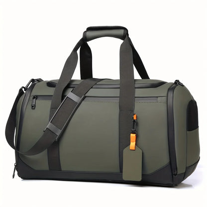 Sac de voyage grande capacité compatible bagage cabine, sac de voyage bagage à main idéal pour avion, sport et week-end, avec compartiment chaussures séparé, rangements intelligents multi-compartiments, sangle trolley pour valise, matériau PU et tissu Oxford durable, sac de voyage souple léger au style casual moderne, finitions soignées et qualité assurée pour homme et femme – Rangement Chic