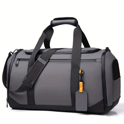 Sac de voyage grande capacité compatible bagage cabine, sac de voyage bagage à main idéal pour avion, sport et week-end, avec compartiment chaussures séparé, rangements intelligents multi-compartiments, sangle trolley pour valise, matériau PU et tissu Oxford durable, sac de voyage souple léger au style casual moderne, finitions soignées et qualité assurée pour homme et femme – Rangement Chic