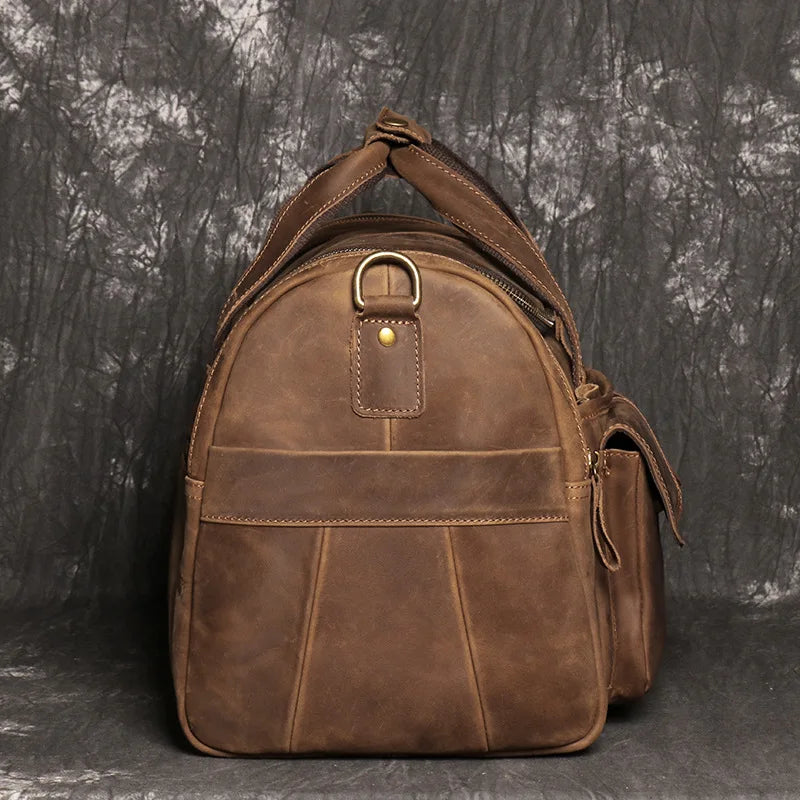 sac de voyage cuir homme en cuir véritable de vache pleine fleur finition crazy horse, sac de voyage vintage marron et noir pour homme, sac week-end cuir souple style duffle bag, sac de voyage homme bandoulière et porté main, sac de sport cuir élégant gym et déplacements professionnels, sac business voyage cuir premium, sac de voyage cuir robuste pour court séjour, sac homme cuir grande capacité doublure textile résistante, sac de voyage cuir authentique style rétro, travel bag leather men crazy horse cow l