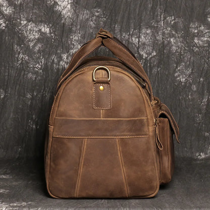 sac de voyage cuir homme en cuir véritable de vache pleine fleur finition crazy horse, sac de voyage vintage marron et noir pour homme, sac week-end cuir souple style duffle bag, sac de voyage homme bandoulière et porté main, sac de sport cuir élégant gym et déplacements professionnels, sac business voyage cuir premium, sac de voyage cuir robuste pour court séjour, sac homme cuir grande capacité doublure textile résistante, sac de voyage cuir authentique style rétro, travel bag leather men crazy horse cow l