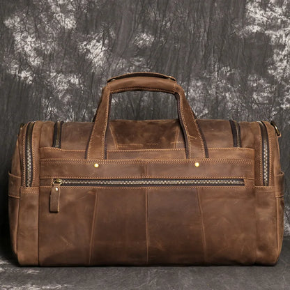 sac de voyage cuir homme en cuir véritable de vache pleine fleur finition crazy horse, sac de voyage vintage marron et noir pour homme, sac week-end cuir souple style duffle bag, sac de voyage homme bandoulière et porté main, sac de sport cuir élégant gym et déplacements professionnels, sac business voyage cuir premium, sac de voyage cuir robuste pour court séjour, sac homme cuir grande capacité doublure textile résistante, sac de voyage cuir authentique style rétro, travel bag leather men crazy horse cow l