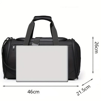 Sac de voyage grande capacité compatible bagage cabine, sac de voyage bagage à main idéal pour avion, sport et week-end, avec compartiment chaussures séparé, rangements intelligents multi-compartiments, sangle trolley pour valise, matériau PU et tissu Oxford durable, sac de voyage souple léger au style casual moderne, finitions soignées et qualité assurée pour homme et femme – Rangement Chic