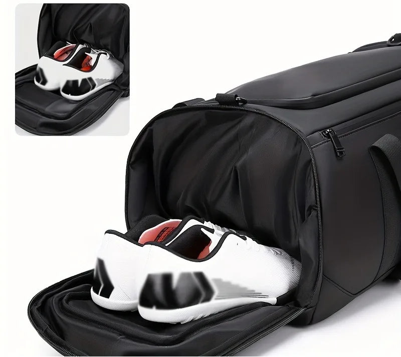 Sac de voyage grande capacité compatible bagage cabine, sac de voyage bagage à main idéal pour avion, sport et week-end, avec compartiment chaussures séparé, rangements intelligents multi-compartiments, sangle trolley pour valise, matériau PU et tissu Oxford durable, sac de voyage souple léger au style casual moderne, finitions soignées et qualité assurée pour homme et femme – Rangement Chic