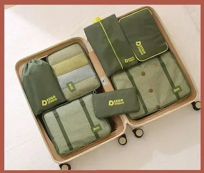 Set organisateur de voyage valise composé de 7 sacs étanches, pochette organisateur de valise pour vêtements compressés, sous-vêtements et chaussures, idéal pour valise cabine et bagage à main