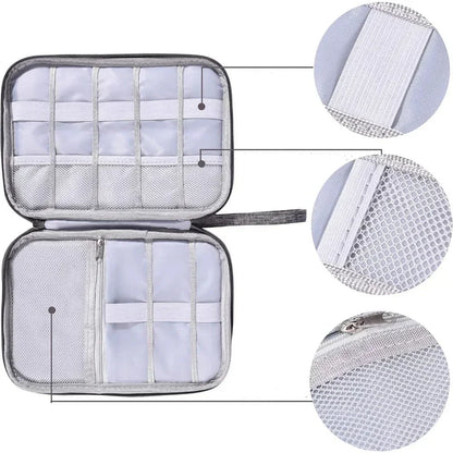 Sac de rangement Organiseur Tech pour accessoires électroniques – pochette de voyage imperméable pour câbles, chargeurs, SSD, cartes mémoire et gadgets, idéale pour optimiser l’organisation dans une valise ou un sac à dos