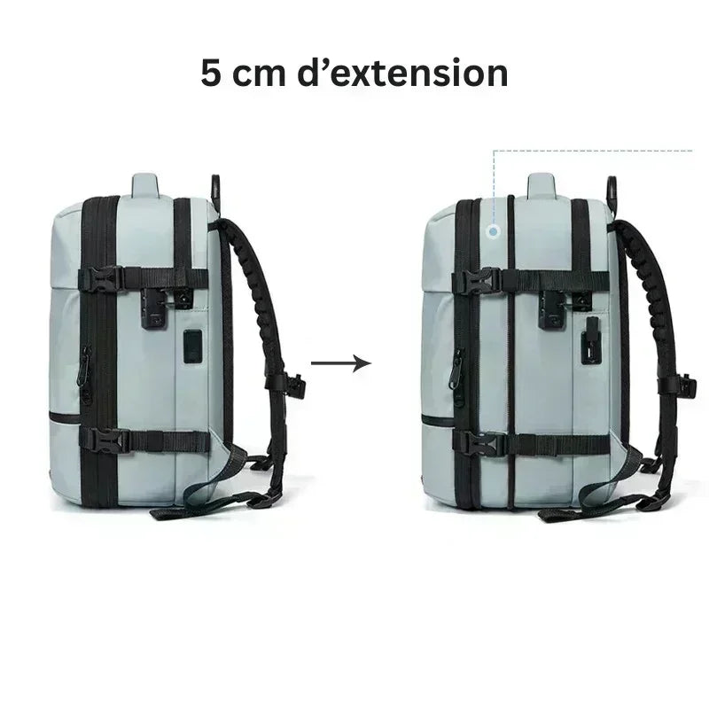 sac Vacupack Voyage 40L extensible, sac à dos cabine rangement voyage, 5 cm d’extension