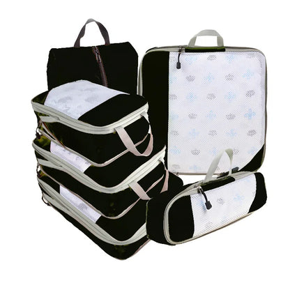 Organisateur de voyage valise TravelPack™, cubes de rangement compressibles pour vêtements, chaussures et accessoires, idéal voyage et rangement maison.