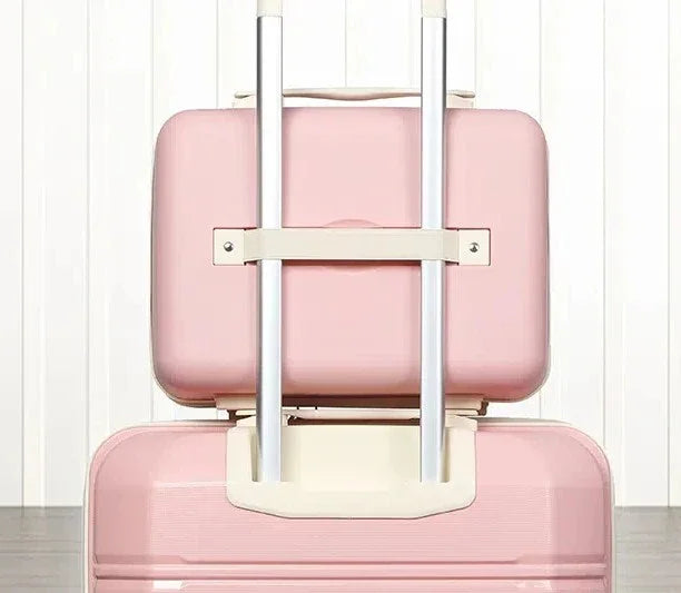 Valise cabine RangementChic ultra légère en polypropylène, ensemble 3 pièces avec serrure TSA, roues 360° et sac cosmétique – bagage cabine voyage avion