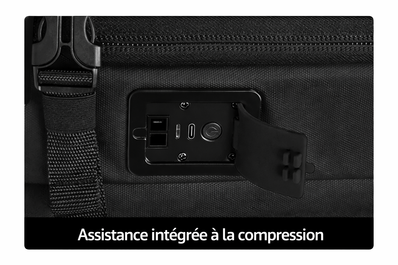 sac a dos cabine compression sous vide , dispositif de compression intgrée en un clic, port USB C pour activer la compression