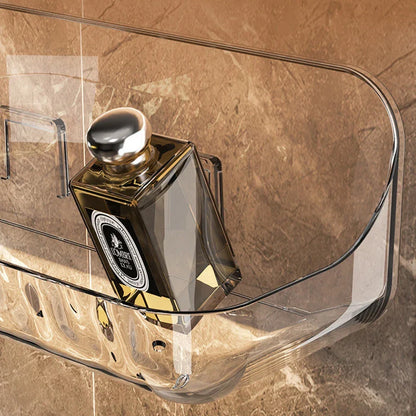 Étagère murale design LumiRack™ – élégante, sans perçage, en acrylique transparent. Sublimez salle de bain et maison avec style et praticité.