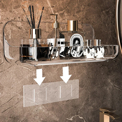 Étagère murale design LumiRack™ – élégante, sans perçage, en acrylique transparent. Sublimez salle de bain et maison avec style et praticité.