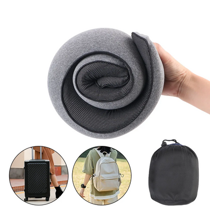 Oreiller de voyage en mousse à mémoire forme TravelNest™ – oreiller portable U escargot pour soutien complet du cou lors de pauses midi et voyages en avion, train ou voiture
