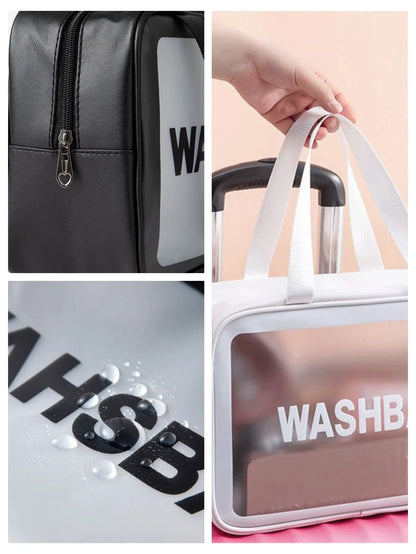 Découvrez la trousse de maquillage transparente DualClear™, l'accessoire essentiel pour les femmes modernes et maquilleurs professionnels à la recherche d'une trousse de maquillage transparente avec séparation sèche et humide intelligente pour protéger produits cosmétiques des éclaboussures, une trousse de maquillage transparente design élégant haute visibilité pour localiser essentiels beauté en un clin d'œil sans fouiller, une trousse de maquillage transparente grande capacité pour pinceaux palettes soins