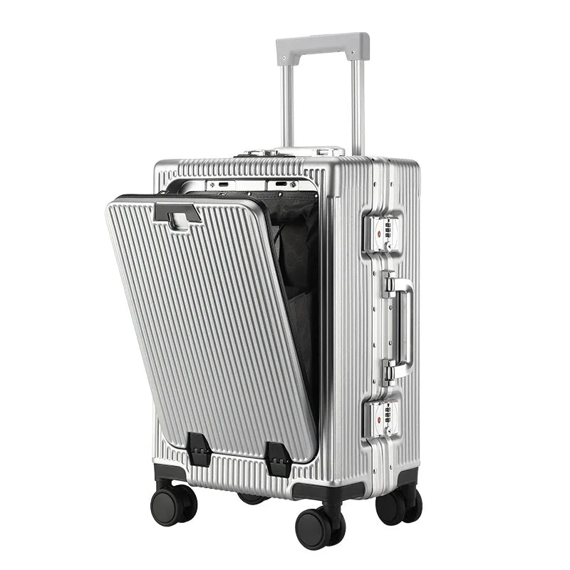 Valise cabine 20 pouces AirFrame Pro couleur argent, compacte et conforme cabine avion