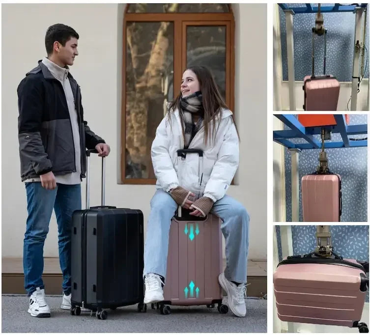 Valise cabine KitTravel5™ RangementChic, ensemble de bagages 5-en-1 avec serrure TSA, roues 360°, coque ABS/PC résistante, sac de voyage et trousse inclus – valise cabine légère, durable et conforme avion pour tous types de déplacements