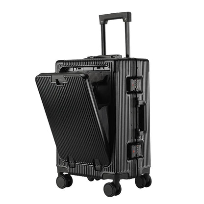 Valise cabine 20 pouces noire AirFrame Pro avec ouverture frontale et roues silencieuses