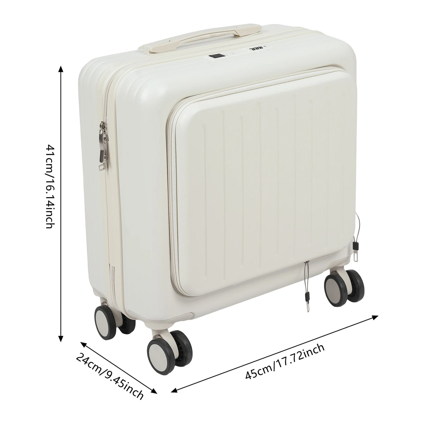 Dimensions de la valise cabine business SmartPro 45 x 24 x 41 cm, compatible avec les standards cabine avion.