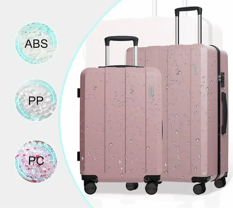 Valise cabine KitTravel5™ RangementChic, ensemble de bagages 5-en-1 avec serrure TSA, roues 360°, coque ABS/PC résistante, sac de voyage et trousse inclus – valise cabine légère, durable et conforme avion pour tous types de déplacements