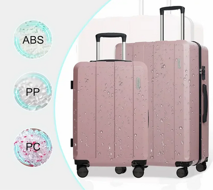 Valise cabine KitTravel5™ RangementChic, ensemble de bagages 5-en-1 avec serrure TSA, roues 360°, coque ABS/PC résistante, sac de voyage et trousse inclus – valise cabine légère, durable et conforme avion pour tous types de déplacements