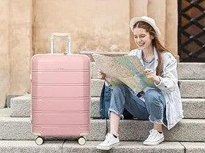 Valise cabine RangementChic ultra légère en polypropylène, ensemble 3 pièces avec serrure TSA, roues 360° et sac cosmétique – bagage cabine voyage avion