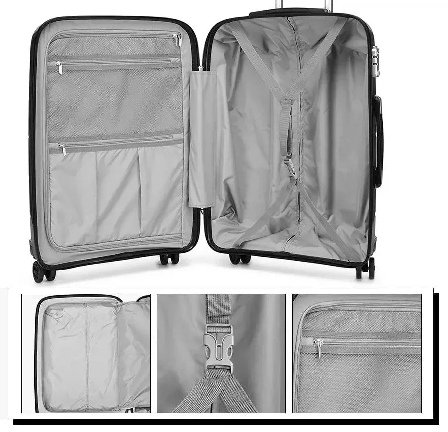 Valise cabine RangementChic en polypropylène PP ultra résistant avec serrure TSA, fermeture éclair YKK, roues double 360°, design léger 2,4 kg, capacité 38 L, format 55x40x20 cm, idéale comme bagage cabine avion, coque rigide anti-rayure, valise de voyage durable et élégante pour déplacements courts et longs