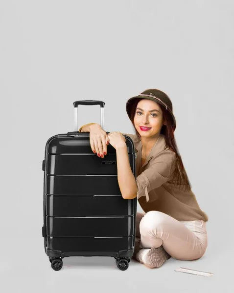 Valise cabine RangementChic en polypropylène PP ultra résistant avec serrure TSA, fermeture éclair YKK, roues double 360°, design léger 2,4 kg, capacité 38 L, format 55x40x20 cm, idéale comme bagage cabine avion, coque rigide anti-rayure, valise de voyage durable et élégante pour déplacements courts et longs