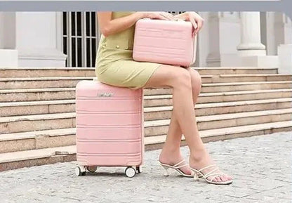 Valise cabine RangementChic ultra légère en polypropylène, ensemble 3 pièces avec serrure TSA, roues 360° et sac cosmétique – bagage cabine voyage avion