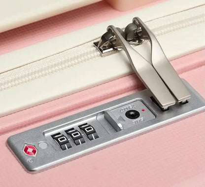 Valise cabine RangementChic ultra légère en polypropylène, ensemble 3 pièces avec serrure TSA, roues 360° et sac cosmétique – bagage cabine voyage avion