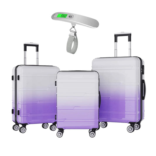 Ensemble valise cabine rigide TrioTravel™ RangementChic avec serrure TSA, roues 360° et formats 20, 24 et 28 pouces, idéal comme bagage cabine et set de voyage durable et léger.