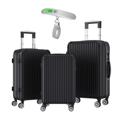 Ensemble valise cabine rigide TrioTravel™ RangementChic avec serrure TSA, roues 360° et formats 20, 24 et 28 pouces, idéal comme bagage cabine et set de voyage durable et léger.