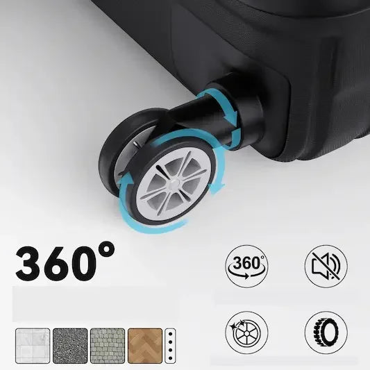 Ensemble valise cabine rigide TrioTravel™ RangementChic avec serrure TSA, roues 360° et formats 20, 24 et 28 pouces, idéal comme bagage cabine et set de voyage durable et léger.