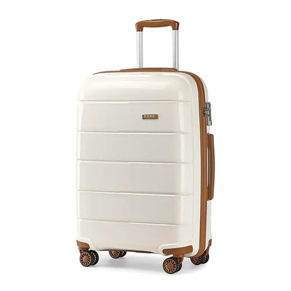 Valise cabine RangementChic en polypropylène PP ultra résistant avec serrure TSA, fermeture éclair YKK, roues double 360°, design léger 2,4 kg, capacité 38 L, format 55x40x20 cm, idéale comme bagage cabine avion, coque rigide anti-rayure, valise de voyage durable et élégante pour déplacements courts et longs