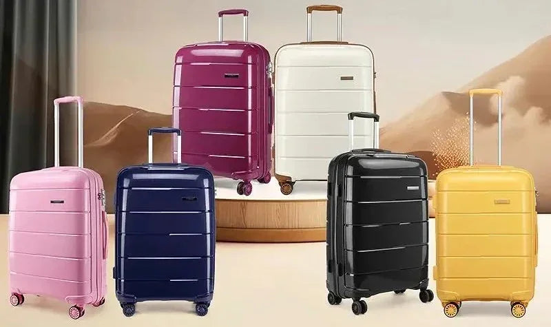 Valise cabine RangementChic en polypropylène PP ultra résistant avec serrure TSA, fermeture éclair YKK, roues double 360°, design léger 2,4 kg, capacité 38 L, format 55x40x20 cm, idéale comme bagage cabine avion, coque rigide anti-rayure, valise de voyage durable et élégante pour déplacements courts et longs