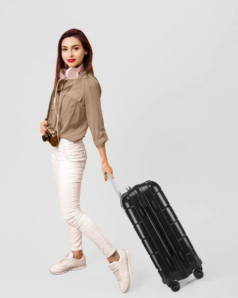 Valise cabine RangementChic en polypropylène PP ultra résistant avec serrure TSA, fermeture éclair YKK, roues double 360°, design léger 2,4 kg, capacité 38 L, format 55x40x20 cm, idéale comme bagage cabine avion, coque rigide anti-rayure, valise de voyage durable et élégante pour déplacements courts et longs