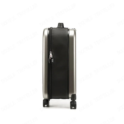 Valise cabine FlexRoll 20 pouces à roulettes pliable, bagage cabine léger de voyage en ABS et PC haute résistance, valise cabine à roulette pliable avec structure renforcée, capacité 45 litres extensible, épaisseur pliée 9 cm et extension jusqu’à 23 cm, valise de voyage compacte avec roues 360 degrés silencieuses, trolley cabine maniable et stable, verrouillage sécurisé par mot de passe, small cabin trolley case idéal avion, carry on luggage 20 inch conforme bagage cabine, valise cabine moderne pour city