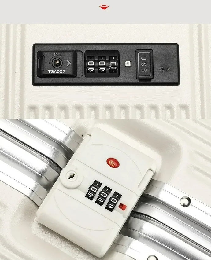Valise cabine AirFrame Pro équipée d’une serrure TSA sécurisée et d’un port USB intégré