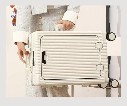 Valise cabine 20 pouces à ouverture frontale avec cadre aluminium et port USB | AirFrame Pro™